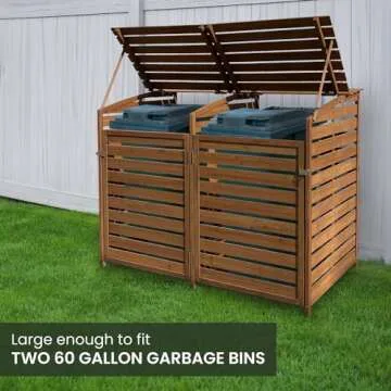 Hanover Outdoor Trash Bin Shed - Wooden Storage Solution