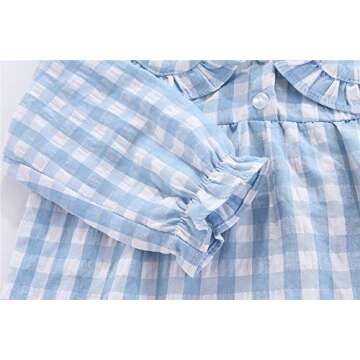 Mud Kingdom Big Girls Ruffle Collar Nightgowns Plaid Long Sleeve