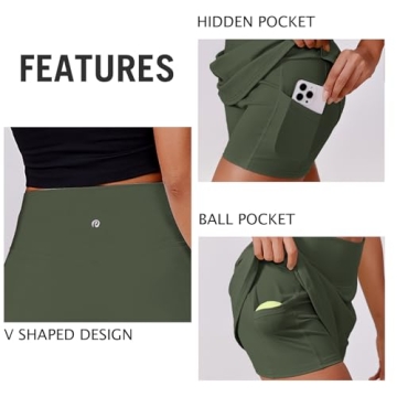 PINSPARK Women Tennis Skirt with Pockets and Shorts