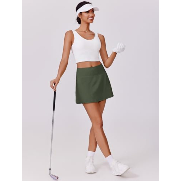 PINSPARK Women Tennis Skirt with Pockets and Shorts