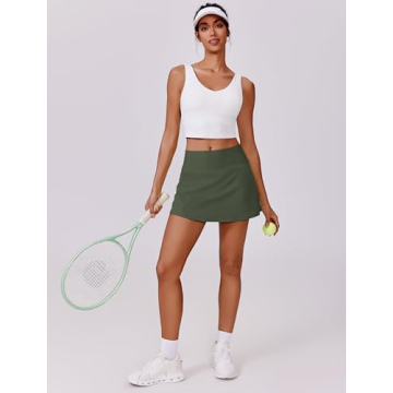 PINSPARK Women Tennis Skirt with Pockets and Shorts