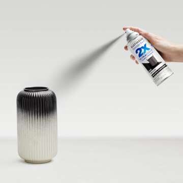 Rust-Oleum 334097 Painter's Touch 2X Ultra Cover Spray Paint, 12 oz, Semi-Gloss Black