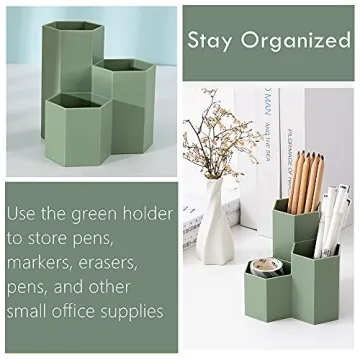 Saikvi Stylish Green Desktop Organizer for Pens