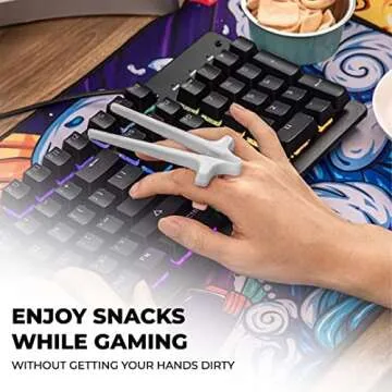 4pcs Finger Chopsticks for Snacking, Multicolor Reusable Gamer Chopsticks, Snack Tongs, Chip Grabber for The Ultimate Gaming Experience, Perfect Snack Chopsticks - The Christmas Gift