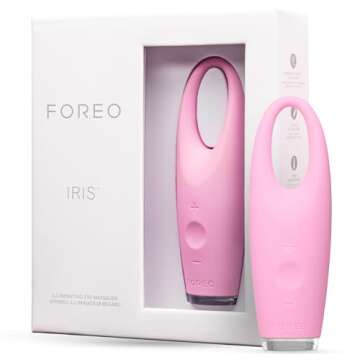 FOREO IRIS Eye Massager Dark Circle Remover & Eyebag Remover Eye Depuffer Anti Aging Increases Absorption of Eye Mask Essences| Waterproof 2-year Warranty Pearl Pink