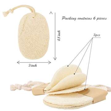 HOMUG Natural Dish Scrubbers, 6 PCS Kitchen Loofah Sponge, Greener Clean Durable Non-Scratch Brush, Made from 100% Plant-Based Fibers, Oil Non-Stick, Compostable, Luffa Loofa Loufa Lufa