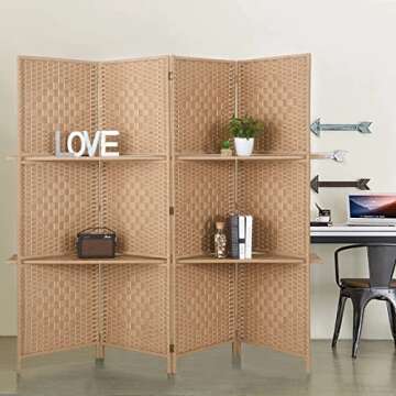 RHF Elegant 5.6 ft Room Divider with Display Shelves