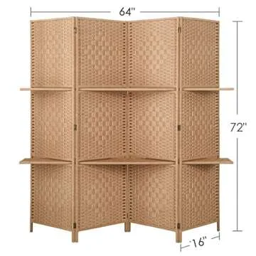 RHF Elegant 5.6 ft Room Divider with Display Shelves