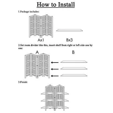 RHF Elegant 5.6 ft Room Divider with Display Shelves