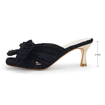 Coutgo Women's Bow Heeled Sandals - Elegant Kitten Heels