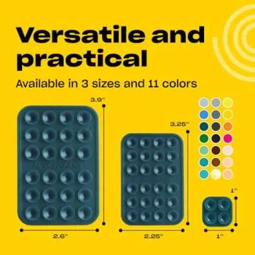 OCTOBUDDY MAX Silicone Suction Phone Case Adhesive Mount - Hands-Free, Strong Grip Holder for Selfies and Videos - Durable, Easy to Use - iPhone and Android Compatible - 2.6″ x 3.9″, Teal