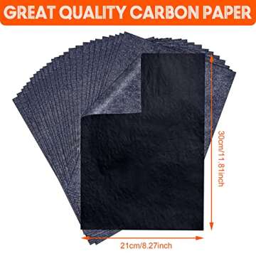 Carbon Paper for Tracing Graphite Transfer-Paper - PSLER 32 PCS Black for Tracing Drawing Patterns o...