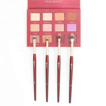 BK BEAUTY - CORE LINE EXTENSION EYE SET (4PC) - Professional Eyeshadow Brush Set for Precise Makeup Placement & Blending | Premium Eye Makeup Brushes for Flawless Application