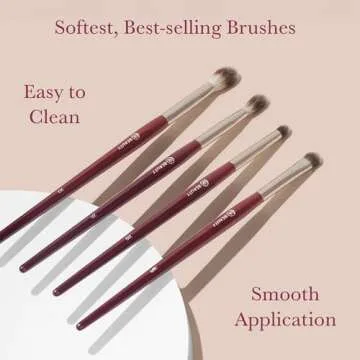 BK BEAUTY - CORE LINE EXTENSION EYE SET (4PC) - Professional Eyeshadow Brush Set for Precise Makeup Placement & Blending | Premium Eye Makeup Brushes for Flawless Application