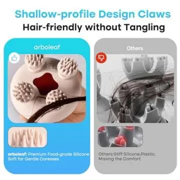 arboleaf Electric Scalp Massager Head Massager Scalp Stress Relax, 5 in 1 Kneading 128 Massage Nodes, Waterproof Hair Massage with 8 Removable Claws Cat Scratcher