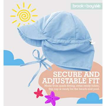 Baby Sun Hat, Kids Sun Hat - Baby Boy Sun Hat, Baby Girl Sun Hat - Baby Beach Hat, Baby Summer Hat, Baby Swim Hat - Baby Boy Beach Hat, Baby Boy Swim Hat & Baby Girl Swim Hat Light Blue