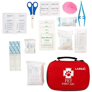 Labra 28 Piece Pet First Aid Kit for Dogs Outdoors Emergency Safety