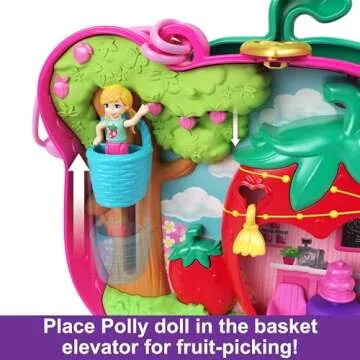Polly Pocket Straw-Beary Patch Playset for Kids