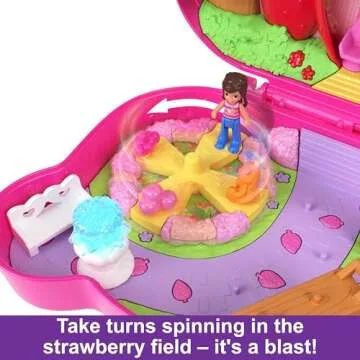 Polly Pocket Straw-Beary Patch Playset for Kids