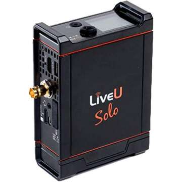 LiveU Solo | Live Streaming Video Encoder Bundle with 1 Year LRT Virtual Cloud Server