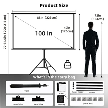 Towond 100-Inch Portable Projector Screen for Movies