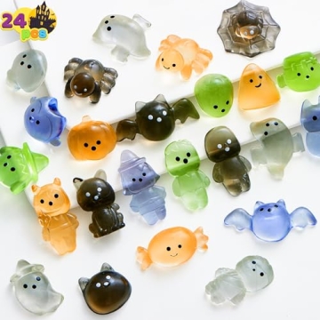 JOYIN 24 PCS Halloween Mochi Squishy Toys - Soft, Fun Squeezes for Kids' Gifts & Treats!
