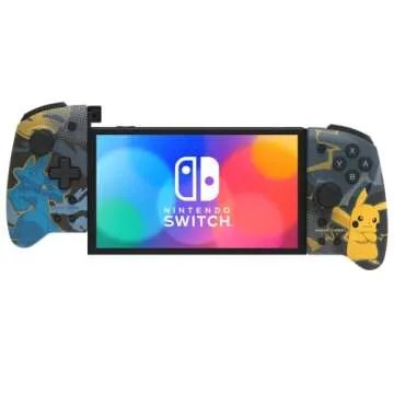HORI Nintendo Switch Split Pad Pro (Pikachu & Lucario) - Ergonomic Controller for Handheld Mode - Officially Licensed by Nintendo & Pokémon