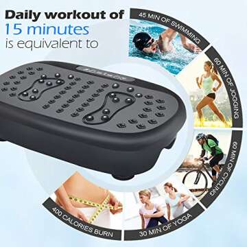 EILISON Atom Vibration Plate Exercise Machine - Full Body Vibration Fitness Platform Equipment for Home & Travel Workout, Weight Loss, Toning & Wellness - Max User Weight 250lbs