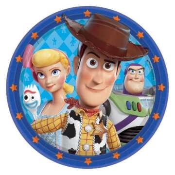 Amscan Toy Story 4" Blue Round Party Paper Plates 9', 8 Ct.