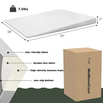 Bed Wedge Mattress Topper or Under Bed 7-Inch Incline Foam Support, Ideal Wedge Mattress Elevator for Acid Reflux, Neck & Back Pain, Post Surgery, Anti-snoring, Washable Jacquard Cover, Full