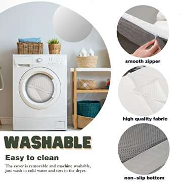 Bed Wedge Mattress Topper or Under Bed 7-Inch Incline Foam Support, Ideal Wedge Mattress Elevator for Acid Reflux, Neck & Back Pain, Post Surgery, Anti-snoring, Washable Jacquard Cover, Full