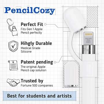 PencilCozy Apple Pencil Cap Replacement and Holder with Cap, Protective Cover & Tether Prevents Dama...