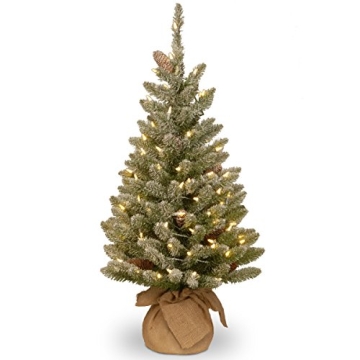 Charming 3ft Pre-Lit Flocked Christmas Tree with Lights