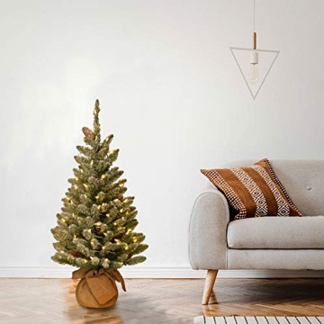 Charming 3ft Pre-Lit Flocked Christmas Tree with Lights