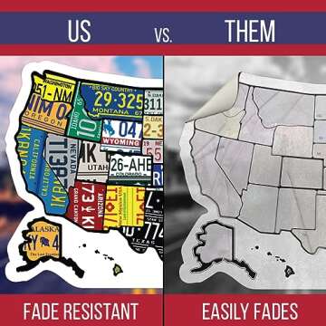 RV State Map Sticker Travel Map - 11" x 17", Explore & Mark States Visited - Interior/Exterior UV-Protected Fade Resistant USA Map Decal - Essential Motorhome, Camper & Van Life Accessory
