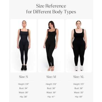 Popilush Jumpsuits for Women Built-In Bra Square Neck Ribbed Bodycon Workout Seamless Leggings Rompers Bodysuits Black Jumpsuit