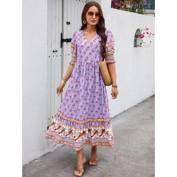 PRETTYGARDEN Boho Maxi Dress for Summer 2024