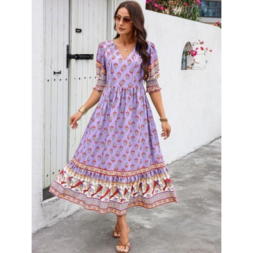 PRETTYGARDEN Boho Maxi Dress for Summer 2024
