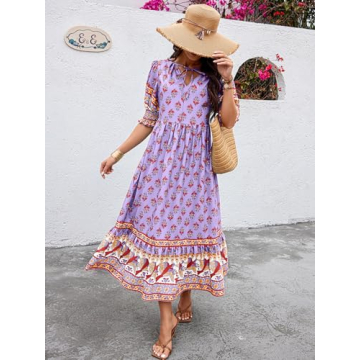PRETTYGARDEN Boho Maxi Dress for Summer 2024