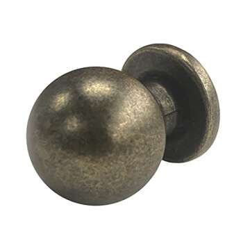 Moonlight Manor 5 Pack 1" Inch (25mm) Round Solid Cabinet Hardware Pulls Antique Cabinet Drawer Ball...
