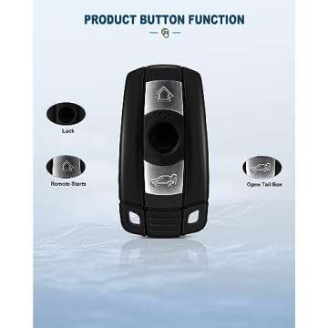 ECCPP fit for Uncut 315MHz Keyless Entry Remote Ignition Key Fob BMW Series KR55WK49127 KR55WK49123 (Pack of 2)