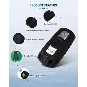 ECCPP fit for Uncut 315MHz Keyless Entry Remote Ignition Key Fob BMW Series KR55WK49127 KR55WK49123 (Pack of 2)