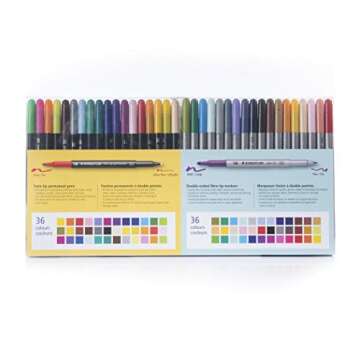 Staedtler 72 Pcs Mega Colour Assortment Set, 36 Fibre-tip Marker + 36 Permanent Pens - Double Ended