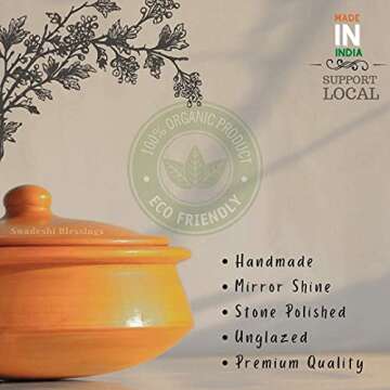 Exclusive Handcrafted Natural Clay Pot for Eco-Friendly Cooking