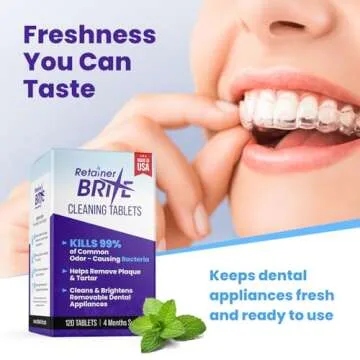 Retainer Brite Tablets for Cleaner Retainers and Dental Appliances - 96 Count
