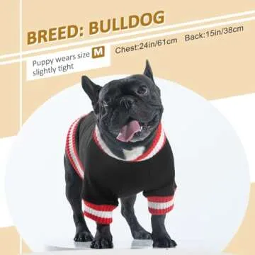 FUAMEY Dog Pullover Sweatshirt，Dog Winter Sweaters Warm Dog Clothes Dog Vest Thick Puppy Pullover Soft Pet Fleece Sweater Cute Doggie Boy Girl Outfit for Small Medium Dogs Black M