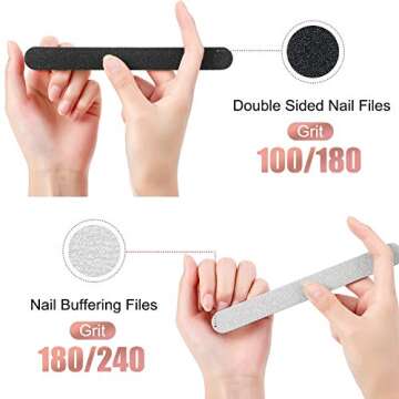 12PCS Professional Nail Files Set for Perfect Nail Care