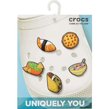 Crocs unisex adult Jibbitz 5-pack Food | Jibbitz for Crocs Shoe Charms, Foodie, Small US