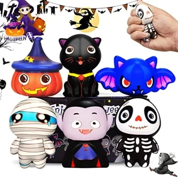 【New】 Halloween Squishies Toys Set - 6 Soft, Slow Rising Spooky Characters Perfect for Halloween...