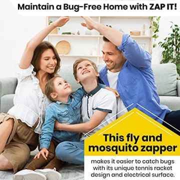 ZAP IT! Electric Fly Swatter - Powerful Bug Zapper Racket